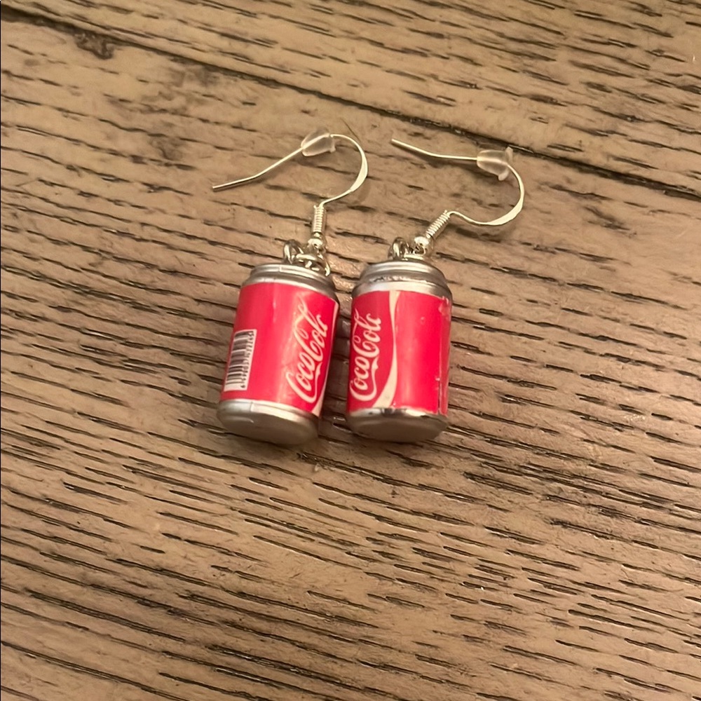 Coca-Cola Red and Silver Can Dangle Earrings